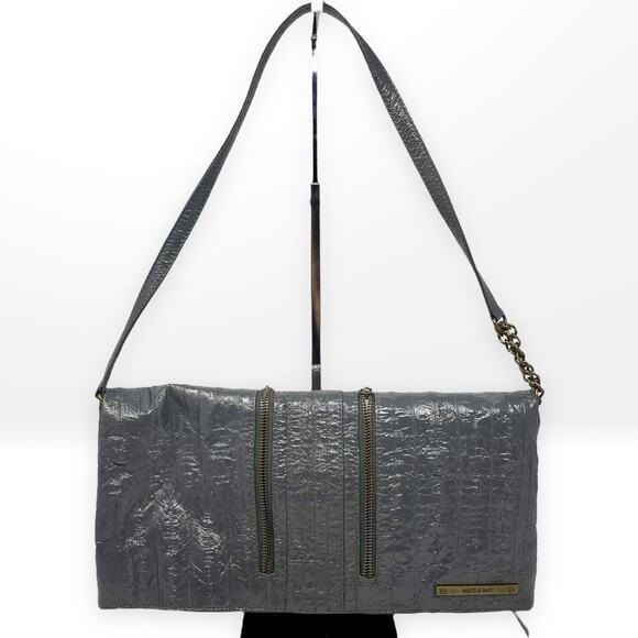 00s MATT AND NAT Vintage Gray Vegan Leather Recycled Plastic Shoulder Bag - Picture 2 of 13